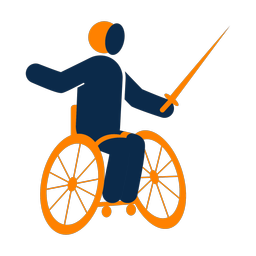 Wheelchair Fencing - Male | Round | 2 Colored | v1