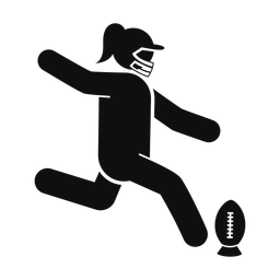 American Football Kicker - Female | Round | Silhouette | v1