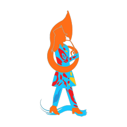 Marching French Horn Player - Female | Splash | Colorful | v1