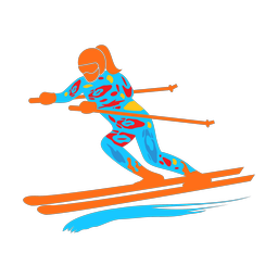 Downhill Skiing - Female | Splash | Colorful | v1