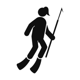 Spear Fishing - Female | Round | Silhouette | v1
