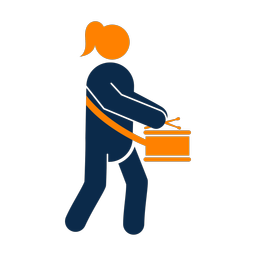 Marching Side Drummer - Female | Round | 2 Colored | v1
