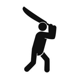 Cricket Batter - Male | Round | Silhouette | v1