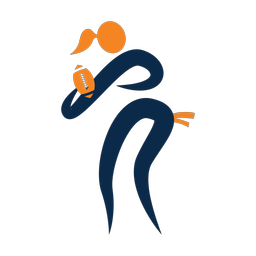 Flag Football Quarterback - Female | Motion | 2 Colored | v1