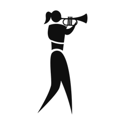 Marching Trumpet Player - Female | Motion | Silhouette | v1