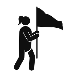 Marching Band Flag Performer - Female | Round | Silhouette | v1