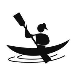 Kayak Racing - Female | Motion | Silhouette | v1