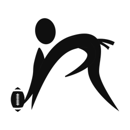 Flag Football Lineman - Male | Motion | Silhouette | v1