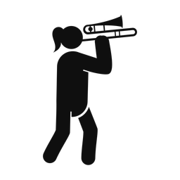 Marching Cornet Player - Female | Round | Silhouette | v1
