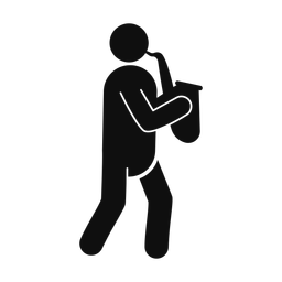 Marching Saxophonist - Male | Round | Silhouette | v1