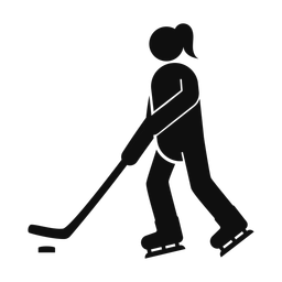 Ice Hockey Player - Female | Round | Silhouette | v2