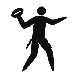 Flag Football Quarterback - Male | Strike | Silhouette | v1