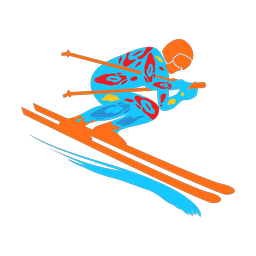 Downhill Skiing - Male | Splash | Colorful | v1