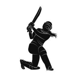 Cricket Batter - Female | Promax | Silhouette | v1