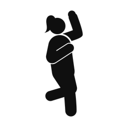 Cricket Bowler - Female | Round | Silhouette | v1