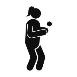 Cricket Fielder - Female | Round | Silhouette | v1