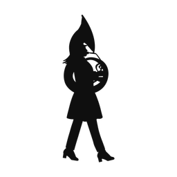 Marching French Horn Player - Female | Classic | Silhouette | v1