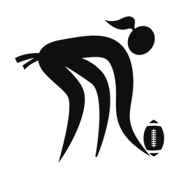 Flag Football Lineman - Female | Motion | Silhouette | v1