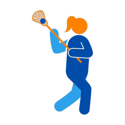 Lacrosse Player - Female | Round | 3 Colored | v1
