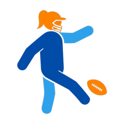 American Football Punter - Female | Round | 3 Colored | v1