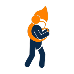Marching French Horn Player - Male | Round | 2 Colored | v1