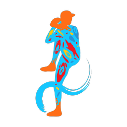 Baseball Pitcher - Male | Splash | Colorful | v3