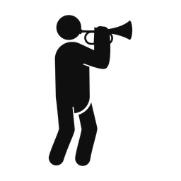 Marching Trumpet Player - Male | Round | Silhouette | v1