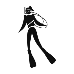 Scuba Diving - Female | Motion | Silhouette | v1