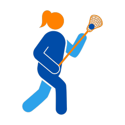 Lacrosse Player - Female | Round | 3 Colored | v3