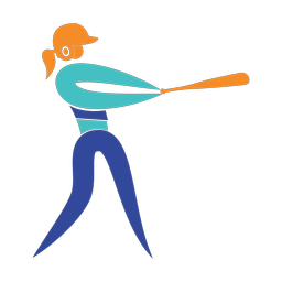 Softball Batter - Female | Motion | 3 Colored | v2