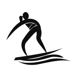 Surfing - Female | Motion | Silhouette | v1