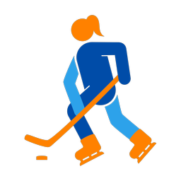 Ice Hockey Player - Female | Round | 3 Colored | v1