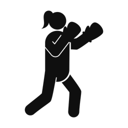 Boxing - Female | Round | Silhouette | v2