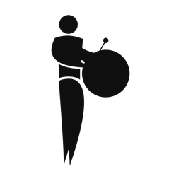 Marching Bass Drummer - Male | Motion | Silhouette | v1