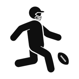 American Football Punter - Male | Round | Silhouette | v1