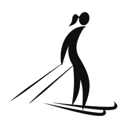Cross Country Skiing - Female | Motion | Silhouette | v1