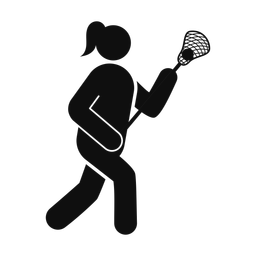 Lacrosse Player - Female | Round | Silhouette | v3