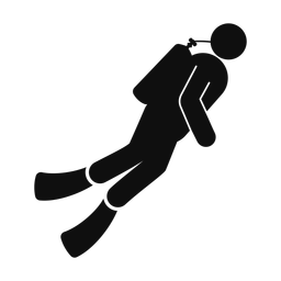 Scuba Diving - Male | Round | Silhouette | v1