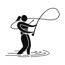 Fly Fishing - Female | Motion | Silhouette | v1
