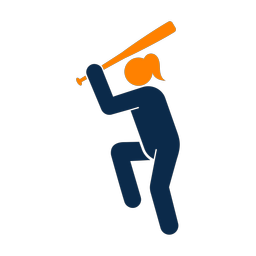 Softball Batter - Female | Round | 2 Colored | v2