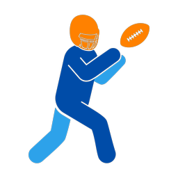 American Football Receiver - Male | Round | 3 Colored | v1