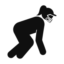 American Football Lineman - Female | Round | Silhouette | v1