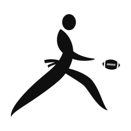 Flag Football Punter - Male | Motion | Silhouette | v1