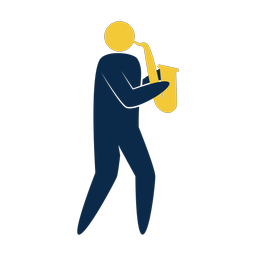 Marching Saxophonist - Male | Strike | 2 Colored | v1