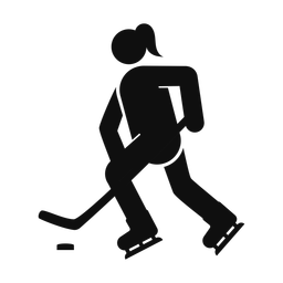 Ice Hockey Player - Female | Round | Silhouette | v1