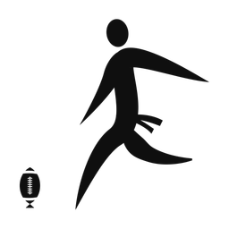 Flag Football Kicker - Male | Motion | Silhouette | v1