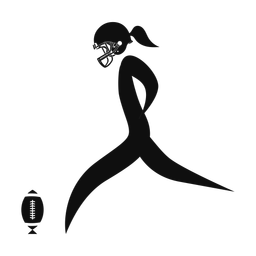 American Football Kicker - Female | Motion | Silhouette | v1