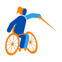 Wheelchair Fencing - Female | Round | 3 Colored | v1
