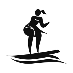 Surfing - Female | Motion | Silhouette | v2