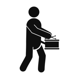 Marching Side Drummer - Male | Round | Silhouette | v1